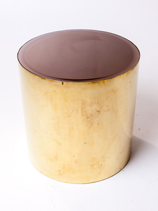 BRASS DRUM SIDE TABLE